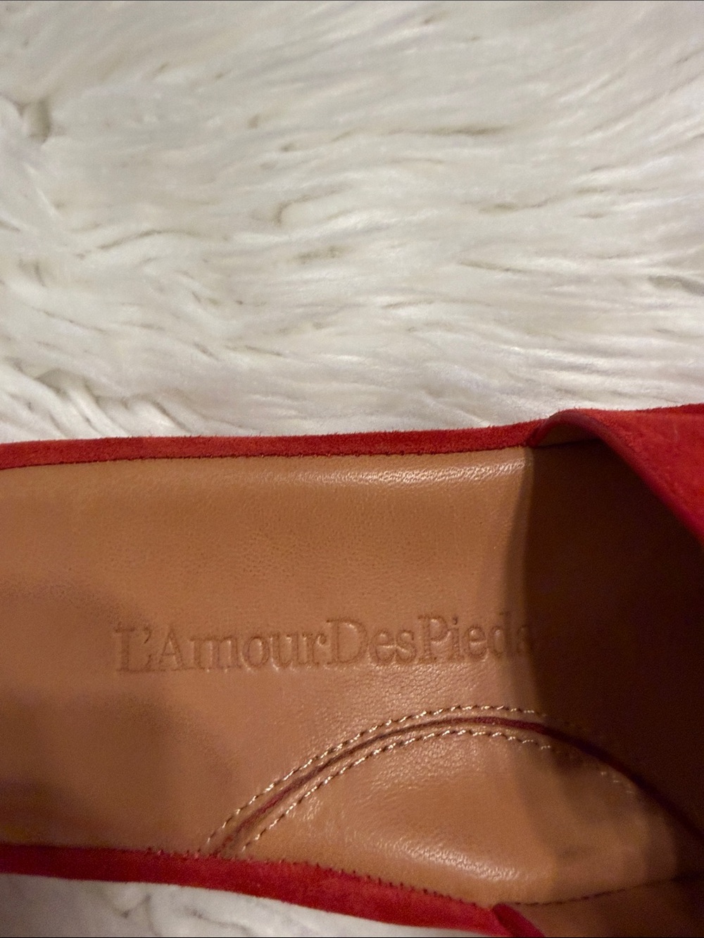 L'Amour Des Pieds Red Suede Leather Upper Slide Sandals size 8.5 BNWOT see photo - Picture 12 of 12